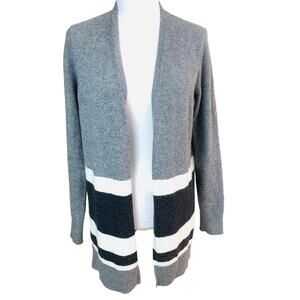 LOFT Outlet Size M Stripe Long Cardigan Sweater Colorblock Long Sleeve Knit Warm